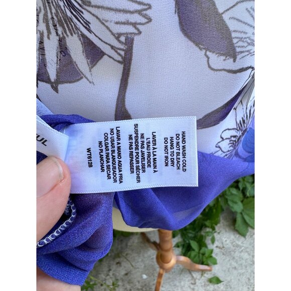 Buffalo David Bitton Surfcore Sheer Racerback Tank Top Purple floral NWT Sz M - Picture 8 of 8